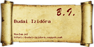 Budai Izidóra névjegykártya